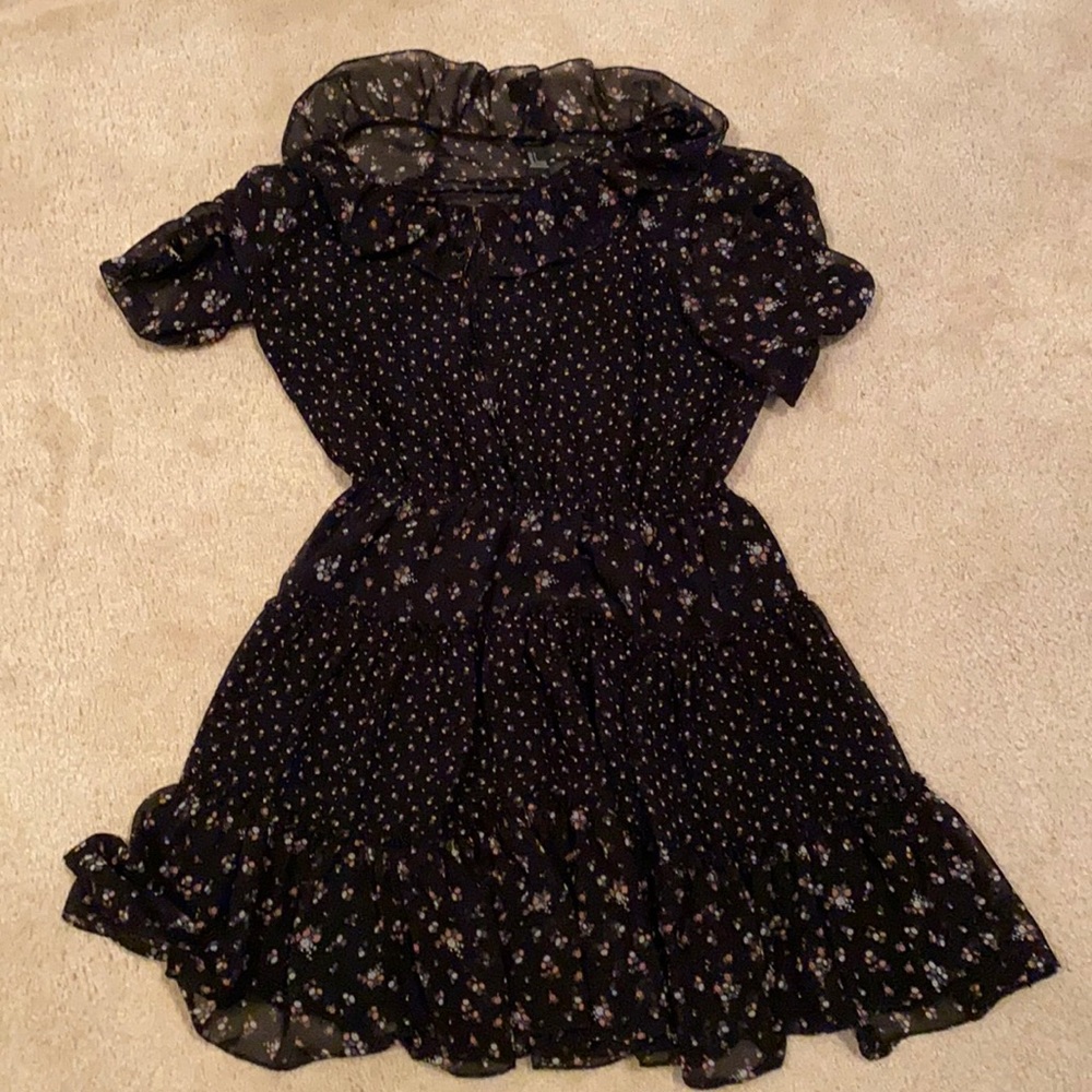 Black flowered summer dress